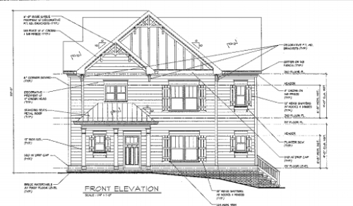 316 East lake Drive, proposed elevation drawing for new home. Credit: City of Decatur BZA Agenda, Nov. 11, 2013.